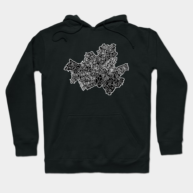 Map of Seoul - black background Hoodie by calenbundalas